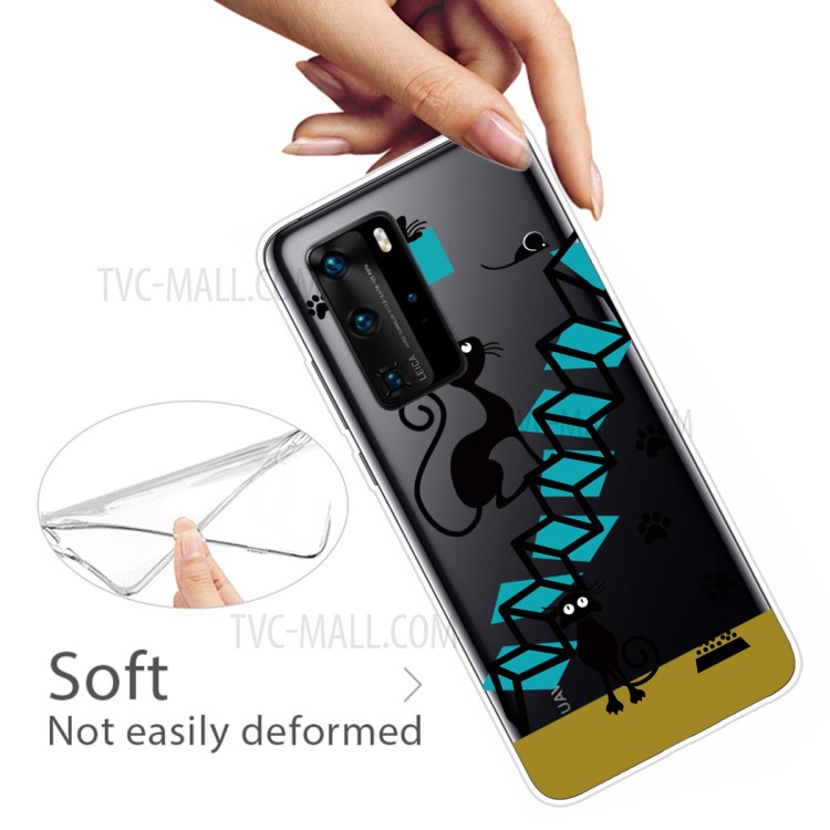 Pattern Printing TPU Soft Phone Cover for Huawei P40 - Stairs-3