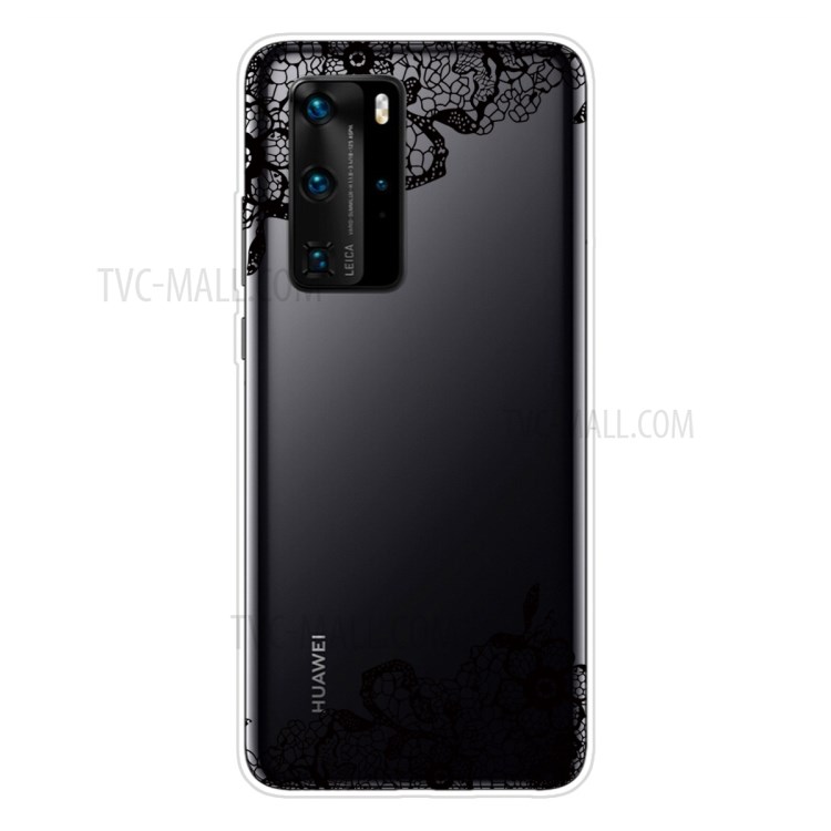 Pattern Printing TPU Soft Phone Cover for Huawei P40 - Lace Flower-1