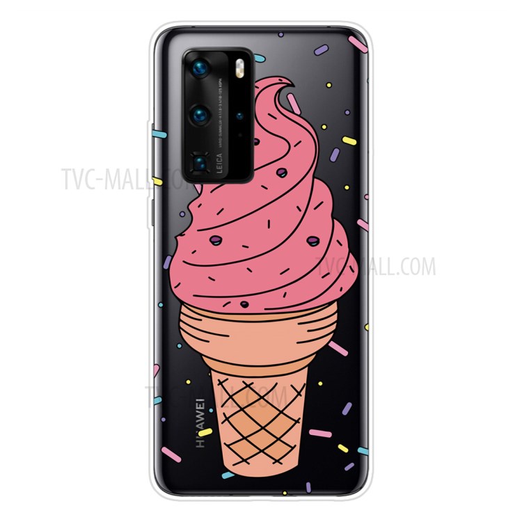Pattern Printing TPU Soft Phone Cover for Huawei P40 - Ice Cream-1