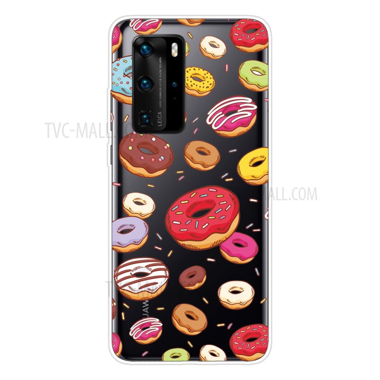 Pattern Printing TPU Soft Phone Cover for Huawei P40 - Donuts-1