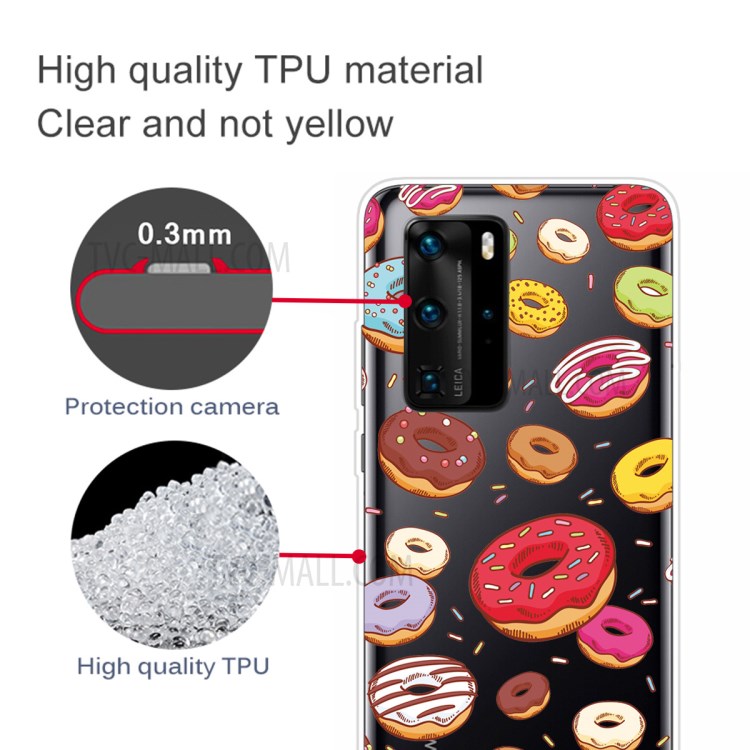 Pattern Printing TPU Soft Phone Cover for Huawei P40 - Donuts-2