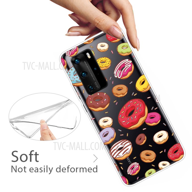 Pattern Printing TPU Soft Phone Cover for Huawei P40 - Donuts-3