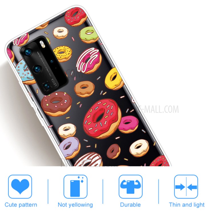 Pattern Printing TPU Soft Phone Cover for Huawei P40 - Donuts-4