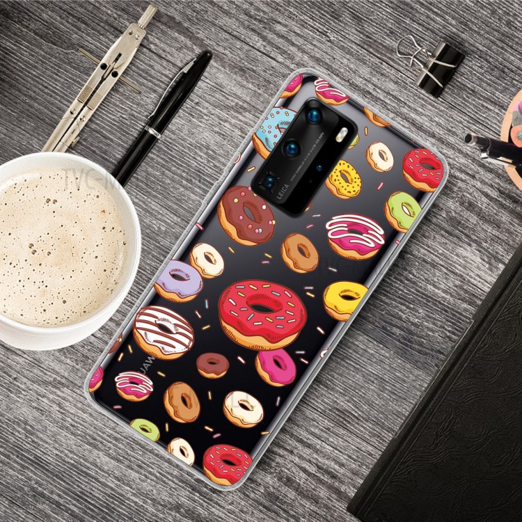 Pattern Printing TPU Soft Phone Cover for Huawei P40 - Donuts-5