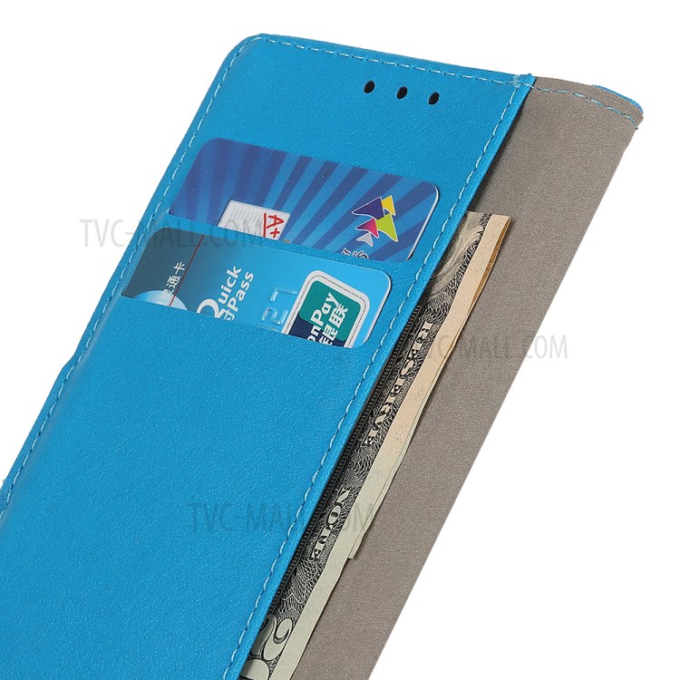 Leather Stand Case with Card Slots for Huawei nova 7 Pro 5G - Blue-9