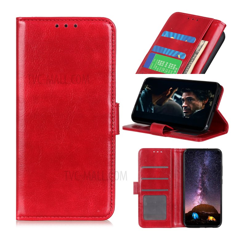 Crazy Horse Leather Wallet Stand Case for Huawei nova 7 Pro 5G - Red-1