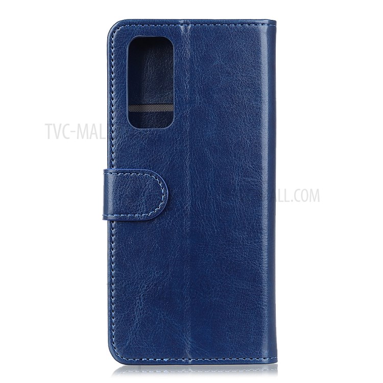 Crazy Horse Leather Wallet Stand Case for Huawei nova 7 Pro 5G - Blue-3