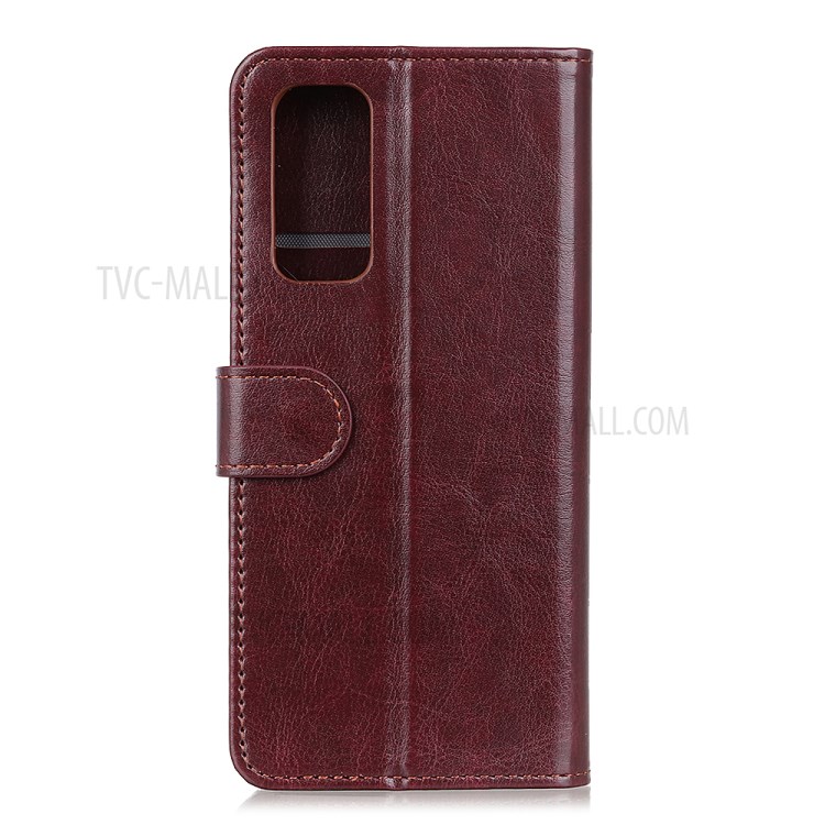 Crazy Horse Leather Wallet Stand Case for Huawei nova 7 Pro 5G - Brown-2