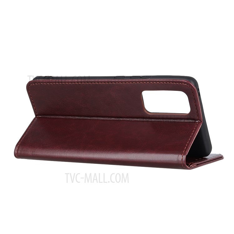 Crazy Horse Leather Wallet Stand Case for Huawei nova 7 Pro 5G - Brown-3