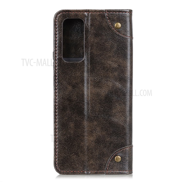 Portefeuille Téléphone Cuir Absorbé Auto-couverture De Cas Pour Nova 7 Pro Huawei 5G - Café-3