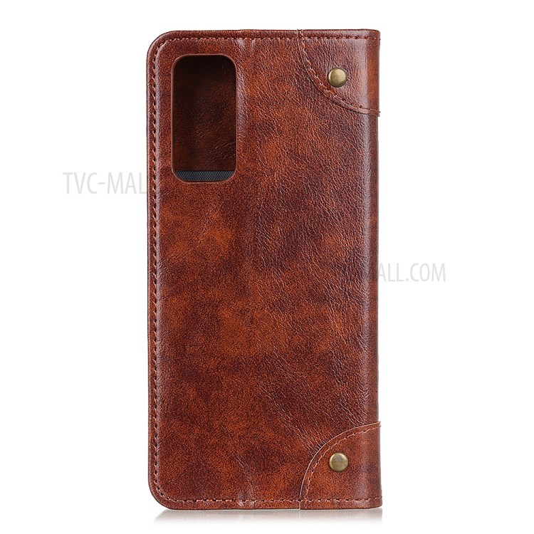 Auto-absorbed Wallet Leather Phone Case Cover for Huawei nova 7 Pro 5G - Brown-3