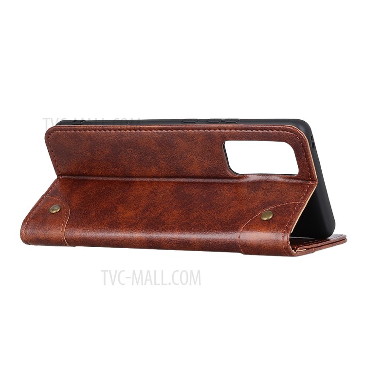 Auto-absorbed Wallet Leather Phone Case Cover for Huawei nova 7 Pro 5G - Brown-4