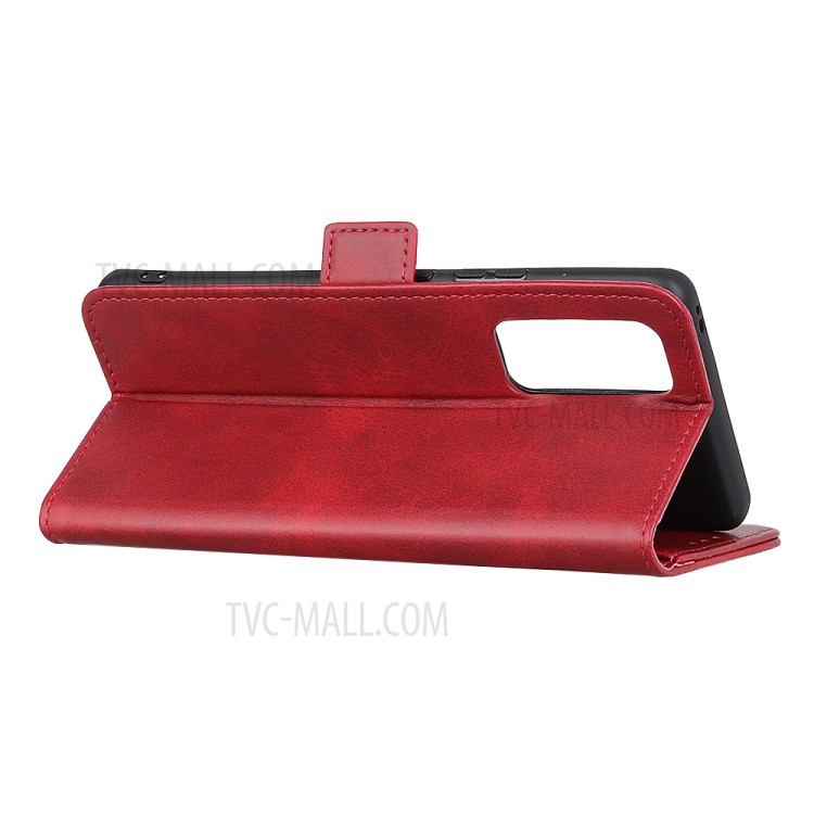 Magnetic Double Clasp Leather Wallet Case for Huawei nova 7 Pro 5G - Red-3