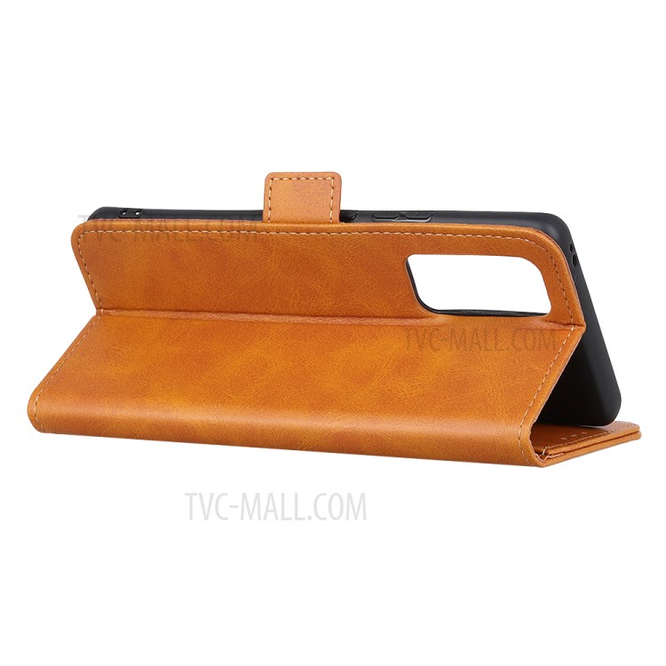 Magnetic Double Clasp PU Leather Wallet Stand Case for Honor 30 Pro - Brown-3