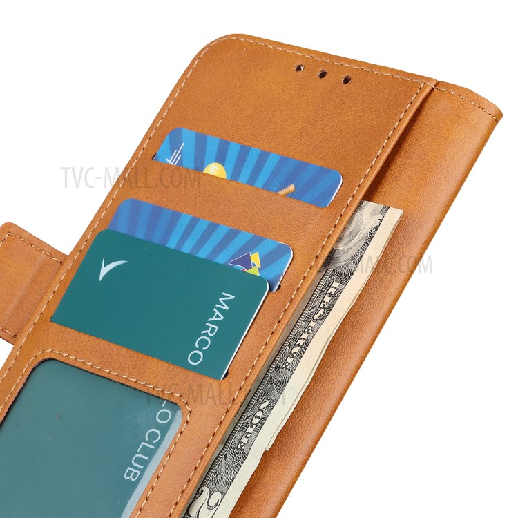 Magnetic Double Clasp PU Leather Wallet Stand Case for Honor 30 Pro - Brown-5