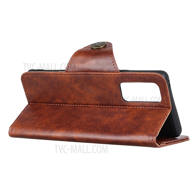 Protection Wallet Stand Flip Leather Phone Case for Honor 30 Pro - Brown-4
