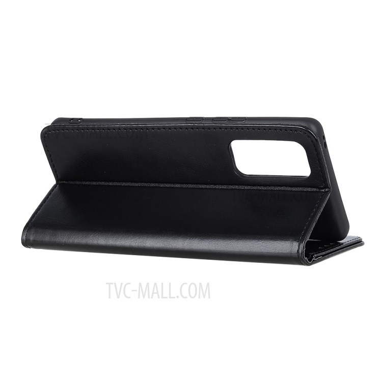 Crazy Horse Wallet Leather Stand Case for Honor 30 - Black-4