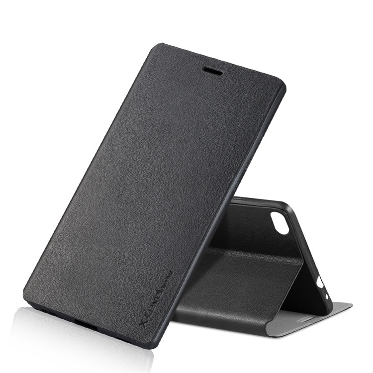 X-LEVEL Fib Color Series Slim Leather Folio Case for Huawei Ascend P8 - Black-1