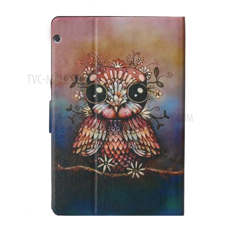 Pattern Printing Card Slots Flip Leather Tablet Case for Huawei MediaPad T3 10 - Owl-3