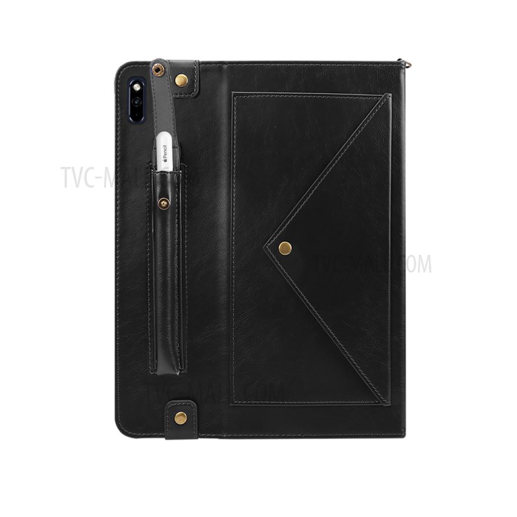 Envelop Style Wallet Leather Tablet Cover with Pen Slot for Huawei MatePad Pro 10.8 inch - Black-3