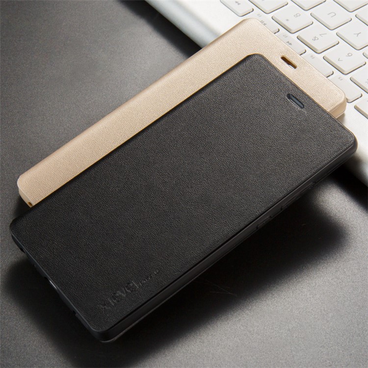 X-LEVEL Slim Leather Stand Flip Case for Huawei P9 - Black-3