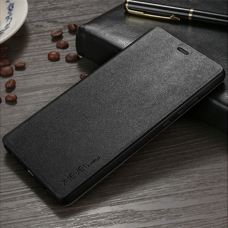 X-LEVEL Slim Leather Stand Flip Case for Huawei P9 - Black-4