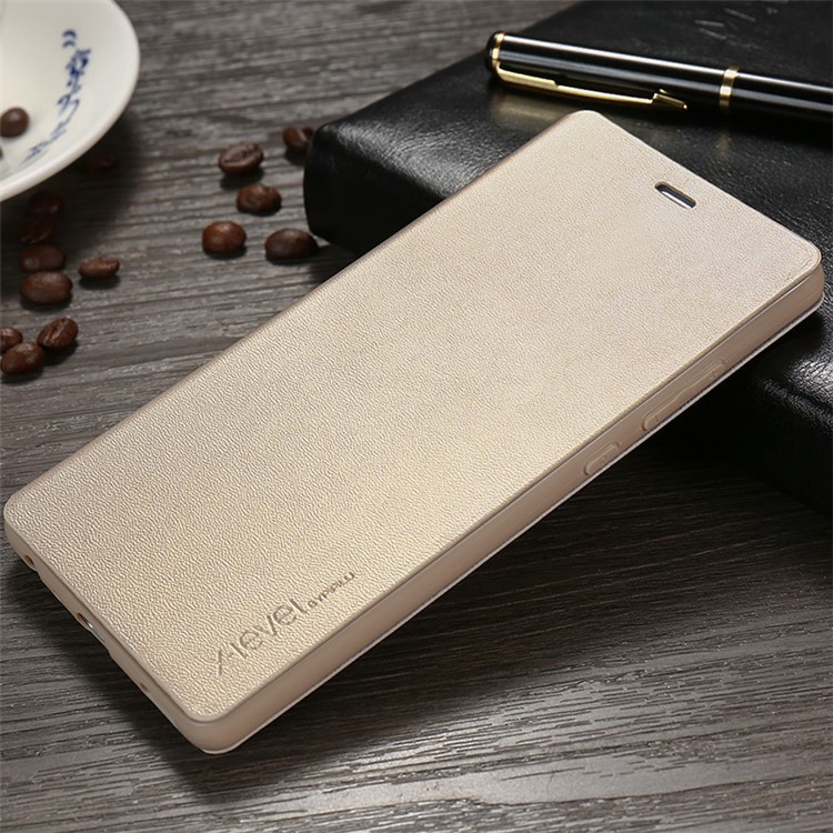 X-LEVEL Slim Leather Stand Protective Shell for Huawei P9 - Gold-4