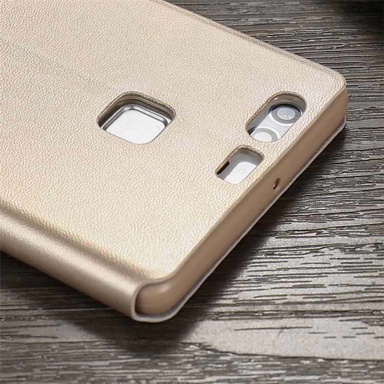 X-LEVEL Slim Leather Stand Protective Shell for Huawei P9 - Gold-5