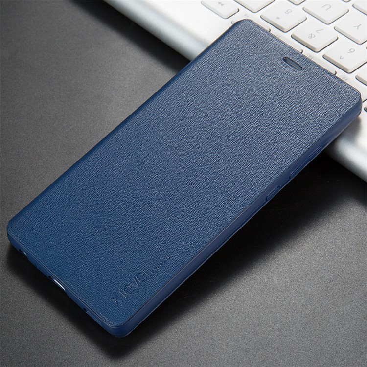 X-LEVEL Slim Leather Stand Flip Cover for Huawei P9 - Dark Blue-5