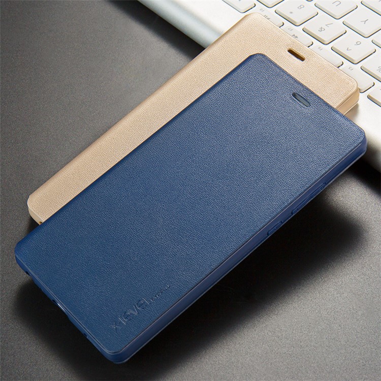 X-LEVEL Slim Leather Stand Flip Cover for Huawei P9 - Dark Blue-6