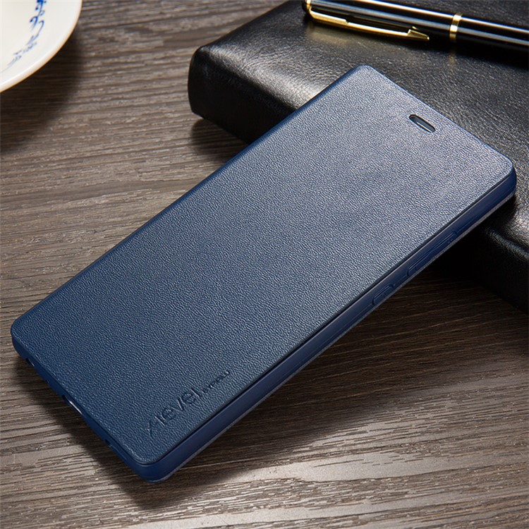 X-LEVEL Slim Leather Stand Flip Cover for Huawei P9 - Dark Blue-7