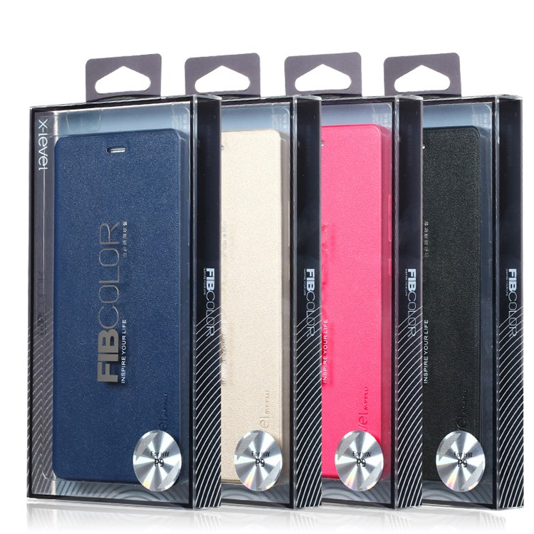 X-LEVEL Slim Leather Stand Flip Cover for Huawei P9 - Dark Blue-9