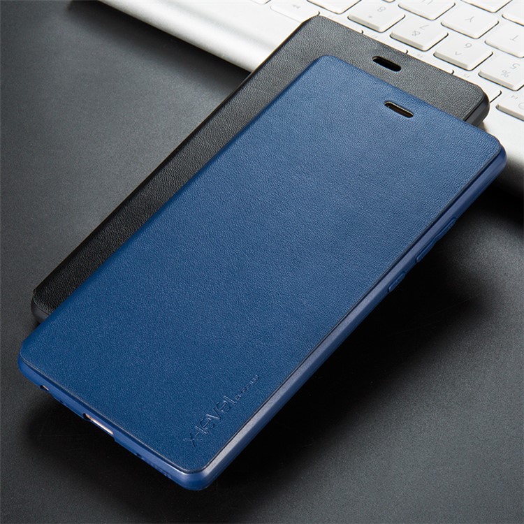X-LEVEL FIB Color Leather Stand Flip Cover for Huawei P9 Plus - Dark Blue-3