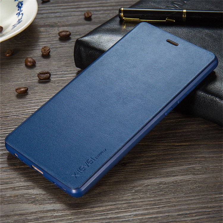 X-LEVEL FIB Color Leather Stand Flip Cover for Huawei P9 Plus - Dark Blue-4