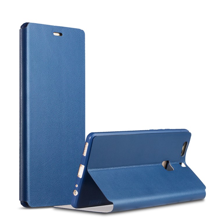 X-LEVEL FIB Color Leather Stand Flip Cover for Huawei P9 Plus - Dark Blue-7