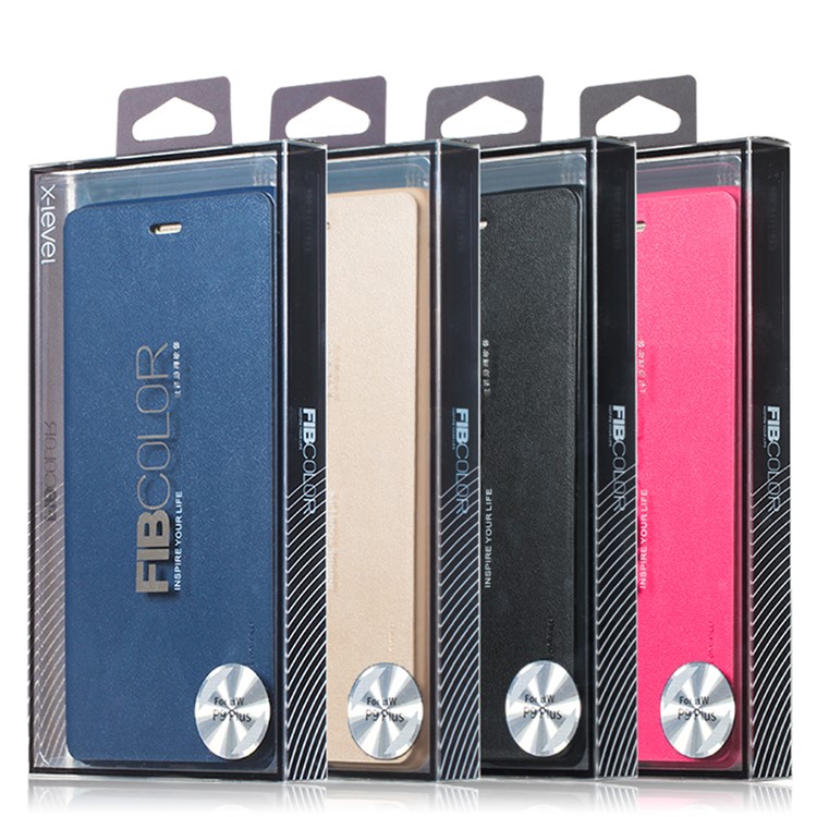 X-LEVEL FIB Color Leather Stand Flip Cover for Huawei P9 Plus - Dark Blue-9