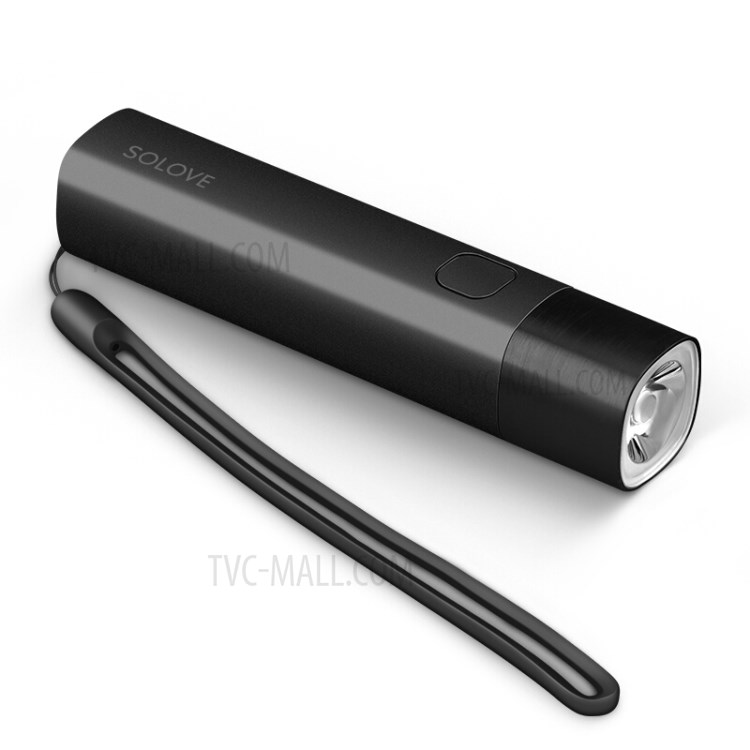 Xiaomi Youpin Solove Lampe De Poche Portable + 3000mah Banque D'énergie Mobile - Noir-2