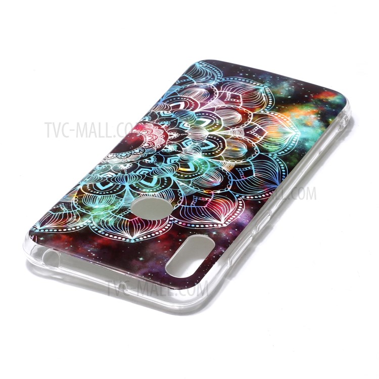 Noctilucent TPU Flexible Case for Huawei Y6 (2019, with Fingerprint Sensor) / Y6 Prime (2019) - Flower-3