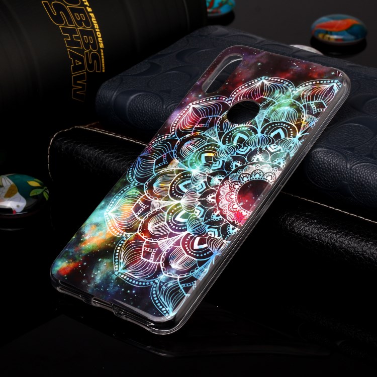 Noctilucent TPU Flexible Case for Huawei Y6 (2019, with Fingerprint Sensor) / Y6 Prime (2019) - Flower-4