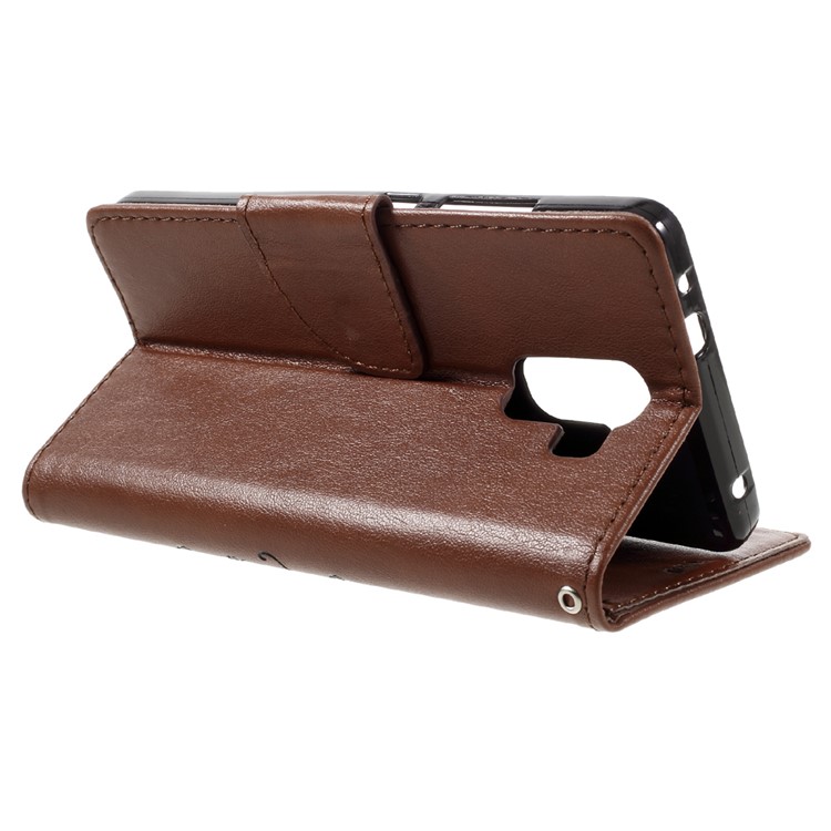 Imprint Butterfly Flower Leather Stand Wallet Case for Huawei Honor 7 / 7 Premium - Brown-5