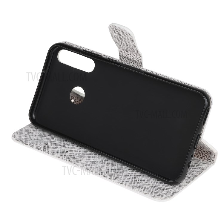 Pattern Printing Cross Texture Leather Wallet Cover with Strap for Huawei P40 Lite E / Y7p - Cats-2