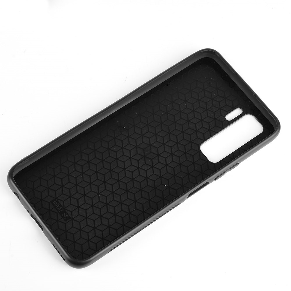 Hybrid Case PU Leather Coated PC + TPU Phone Case Cover for Huawei nova 7 SE - Black-7