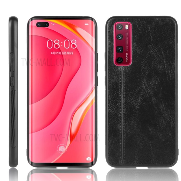 Caso Rivestito Cellulare PC + TPU Pelle PU Per Huawei Nova 7 Pro 5G - Nero-1