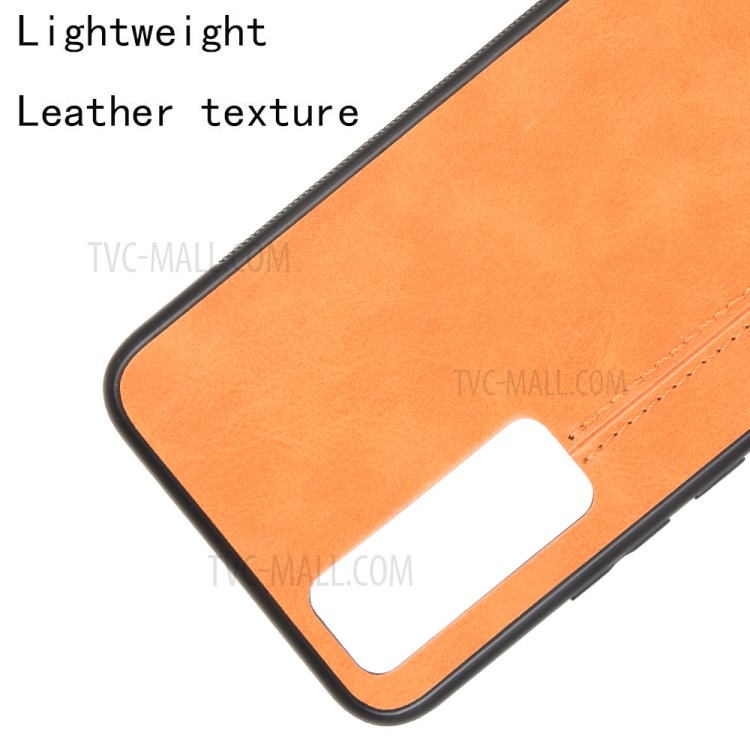 PU Leather Coated PC + TPU Hybrid Mobile Phone Cover for Huawei nova 7 5G - Yellow-2