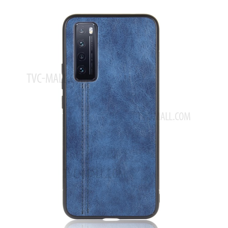 PU Leather Coated PC + TPU Hybrid Mobile Phone Cover for Huawei nova 7 5G - Blue-3
