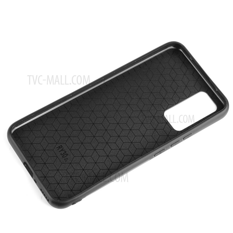 Leather Coated PC + TPU Hybrid Phone Case for Honor 30 - Black-8