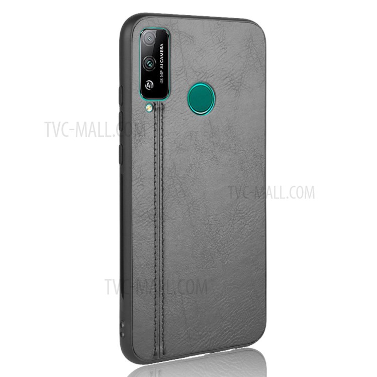 Stitching PU Leather Coated PC + TPU Hybrid Case Sehll Accessory for Honor Play 4T - Black-4