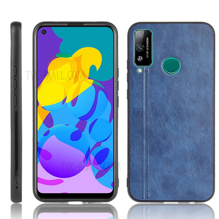Nähen PU-Leder Überzogen PC + TPU Hybrid Fall Sehll Zubehör Für Ehrenspiel 4T - Blau-1