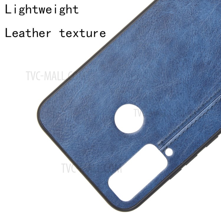 Nähen PU-Leder Überzogen PC + TPU Hybrid Fall Sehll Zubehör Für Ehrenspiel 4T - Blau-2