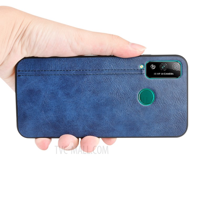 Nähen PU-Leder Überzogen PC + TPU Hybrid Fall Sehll Zubehör Für Ehrenspiel 4T - Blau-6